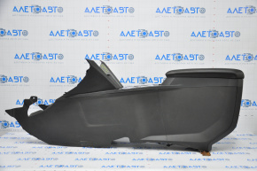 Console center armrest and cup holders GMC Terrain 10-14 leather black, scratches, wear