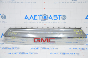 GMC Terrain 10-15 pre-rest trunk door molding chrome under camera with emblem, peeling chrome