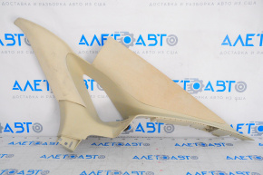 Upper right rear pillar trim Lincoln MKZ 13-16 beige, broken mount, needs re-stitching, plastic turned white