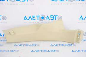 Lower right rear pillar trim Lincoln MKZ 13-15 beige, broken crepe, whitened plastic