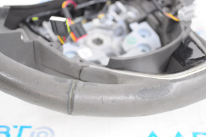 Steering wheel bare Lincoln MKZ 13-20 leather gray, worn