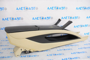 Central console armrest Lincoln MKZ 13-16 leather beige, worn