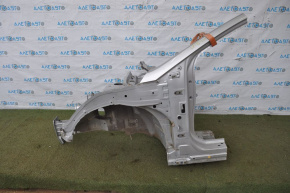 Front left quarter Hyundai Sonata 15-19 silver, side member and gun nose dented