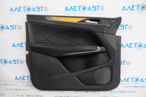 Door trim card front left Lincoln MKC 15-19 leather black with wood insert