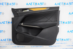 Door trim card front right Lincoln MKC 15-19 leather black with wood insert