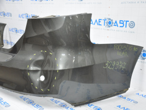 Rear bumper bare Ford Focus mk3 15-18 rest 4d for parking sensors graphite, broken mount, dented