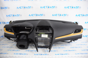 Torpedo front panel without AIRBAG Lincoln MKC 15-19 black, wood insert, under sensor