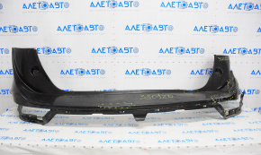 Rear bumper bare Lincoln MKC 15-19 black, missing right part, broken fasteners, dented, scratches