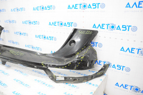 Rear bumper bare Lincoln MKC 15-19 black, missing right part, broken fasteners, dented, scratches