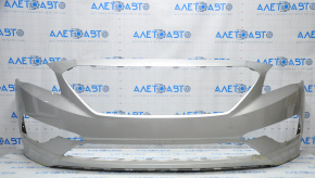 Front bumper bare Hyundai Sonata 15-17 SE silver, dented, broken crepe, scratches