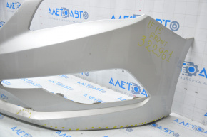 Front bumper bare Hyundai Sonata 15-17 SE silver, dented, broken crepe, scratches