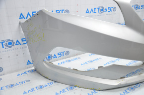 Front bumper bare Hyundai Sonata 15-17 SE silver, dented, broken crepe, scratches