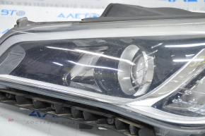 Headlight front left bare Hyundai Sonata 15-17 halogen with mount, sand