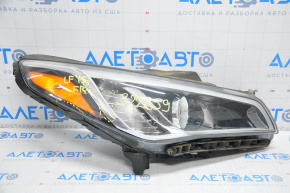 Headlight front right bare Hyundai Sonata 15-17 halogen with crepe, cracks in glass, peeling chrome