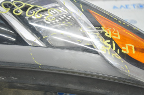 Headlight front right bare Hyundai Sonata 15-17 halogen with crepe, cracks in glass, peeling chrome