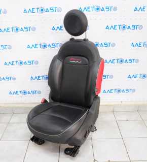 Driver's seat Fiat 500X 16-18 with airbag, electric, leather black with red inserts