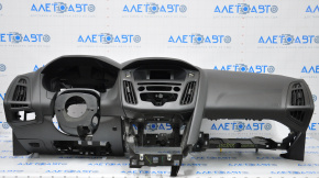 Dashboard front panel with AIRBAG Ford Focus mk3 15-18 rest black, with overlay