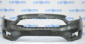 Front bumper bare Ford Focus mk3 15-18 rest graphite breaks in fasteners, dents, bumps