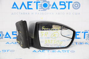 Side mirror right complete Ford Focus mk3 15-18 rest 7 pins, turn signal, silver