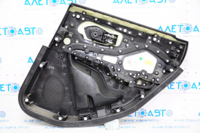 Door trim card rear left Jeep Cherokee KL 14-18 black with black insert leather, armrest leather, red stitching, dented