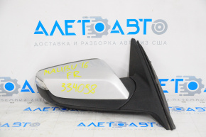 Side mirror right complete Chevrolet Malibu 16-18 8 pins, heated, turn signal, BSM, silver