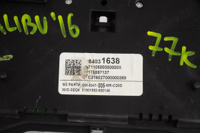 Chevrolet Malibu 16-18 Instrument Cluster Small Display 77k