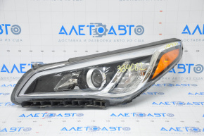 Headlight front left bare Hyundai Sonata 15-17 halogen with mount