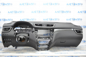 Torpedo front panel with AIRBAG Nissan Rogue 14-20 black Bose, with overlay and glove compartment