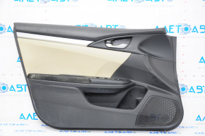 Door trim card front left Honda Civic X FC 16-21 4d cloth black with beige insert, for cleaning