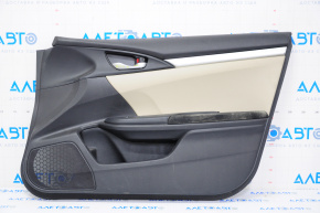 Door trim card front right Honda Civic X FC 16-21 4d cloth black with beige insert, for cleaning