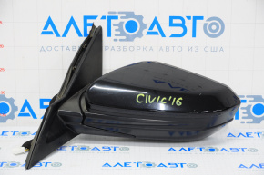 Left side mirror assembly Honda Civic X FC 16-17 3 pins, with blind spot, black