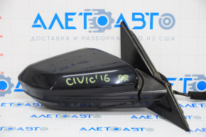 Side mirror right complete Honda Civic X FC 16-21 3 pins, black