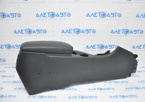 Central console armrest and cup holders Kia Optima 14-15 rest, leather black, scratches