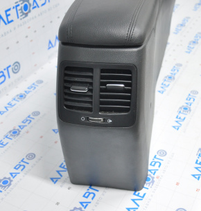 Central console armrest and cup holders Kia Optima 14-15 rest, leather black, scratches