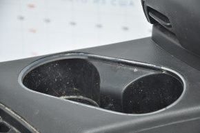 Central console armrest and cup holders Kia Optima 14-15 rest, leather black, scratches