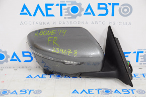 Side mirror right complete Nissan Rogue 14-16 11 pins, camera, rotation, heating, graphite