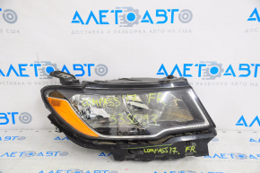 Headlight front right complete Jeep Compass 17-21 halogen, with mount