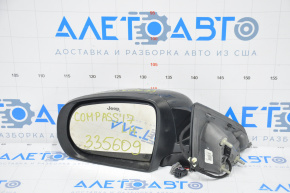 Left side mirror complete Jeep Compass 17-24 2+3 pins, heated, black, scratches on structure