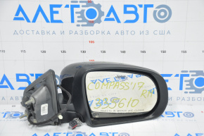 Right side mirror complete Jeep Compass 17-24 2+3 pins, heated, black