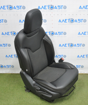 Passenger seat Jeep Compass 17-21 with airbag, manual, combined leather black, burnt