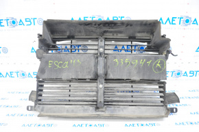 Radiator deflector blinds assembly Ford Escape MK3 13-16 prerest 1.6T, 2.5 with motor, broken