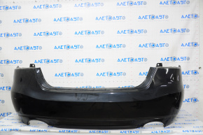 Bare rear bumper Nissan Maxima A36 16-18 pre-restyling, for parking sensors, black, crack in the crepe