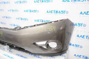 Front bumper bare Nissan Pathfinder 13-16 prerest, brown, dented, broken crepe