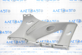 Rear pillar trim left Acura MDX 14-20 gray under the tweeter, broken crepe, scratches, plastic turned white