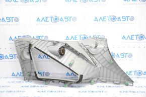Rear pillar trim left Acura MDX 14-20 gray under the tweeter, broken crepe, scratches, plastic turned white