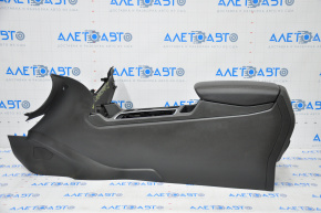 Central console armrest and cup holders Ford Escape MK3 17-19 leather black, worn