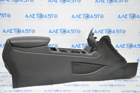 Central console armrest and cup holders Ford Escape MK3 17-19 leather black, worn
