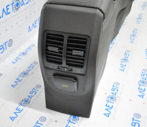 Central console armrest and cup holders Ford Escape MK3 17-19 leather black, worn