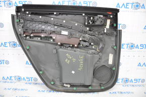 Door trim card rear right Acura MDX 14-20 gray with gray insert leather, armrest leather, molding under wood gloss, curtain, scratches