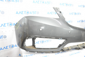 Bare front bumper Acura MDX 14-16 pre-rest graphite G537M for parking sensors, dented, broken fastener